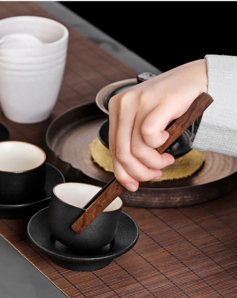 

solid wood Kungfu tea ceremony set tea shovel accessories Ebony classic quality desktopn decoration