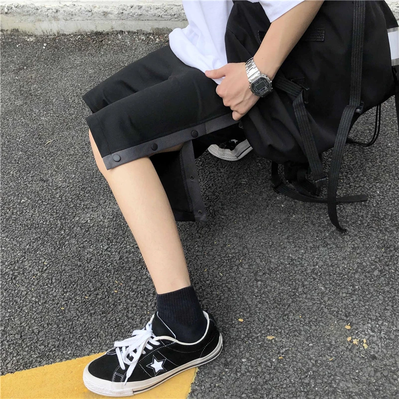 

Straight Loose Sweatpants Women Clothing Korean High Waist Casual Straight Shorts Summer New Hip-hop Style Patchwork Breasted