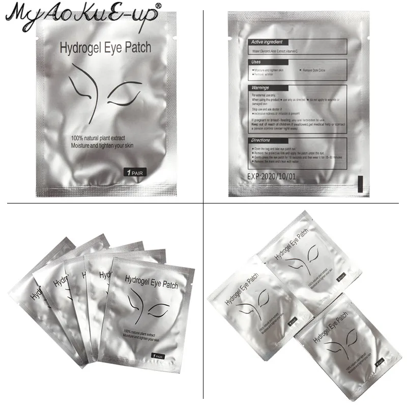 Накладки на глаза 50 пар гидрогелевые накладки накладные ресницы маска для глаз