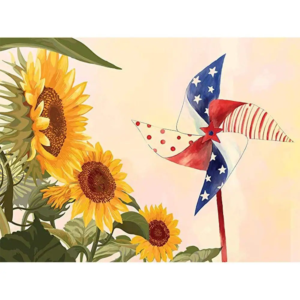 Алмазная вышивка DIY круглая дрель 5D Стразы ветряная мельница оригами крестиком