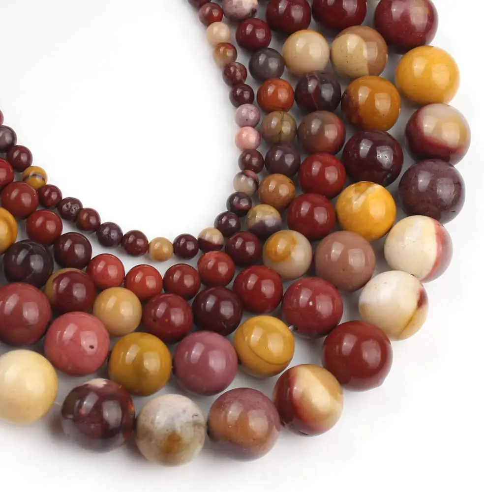 Натуральный камень Гладкие бусины Mookaite Jaspers свободная нить разделитель 4 6 8 10 12 мм