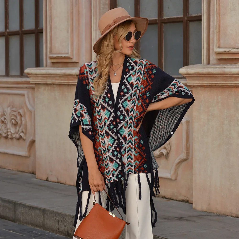 Женская винтажная Осенняя шаль в этническом стиле |
