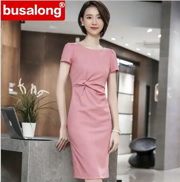 Женское платье-карандаш с коротким рукавом розовое черное | Женская одежда