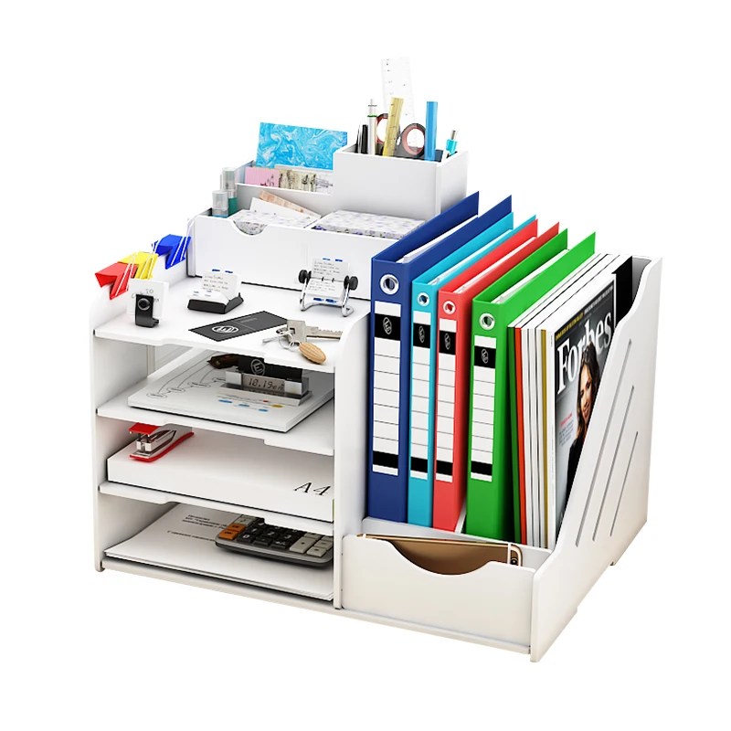 

Creative large capacity makeup organizer desktop multi layer file storage rack with drawer Eco-friendly beautiful shelf