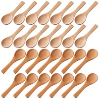small wooden spoons mini tasting spoons condiments salt spoons for kitchen cooking seasoning oil coffee tea sugar 30pcs