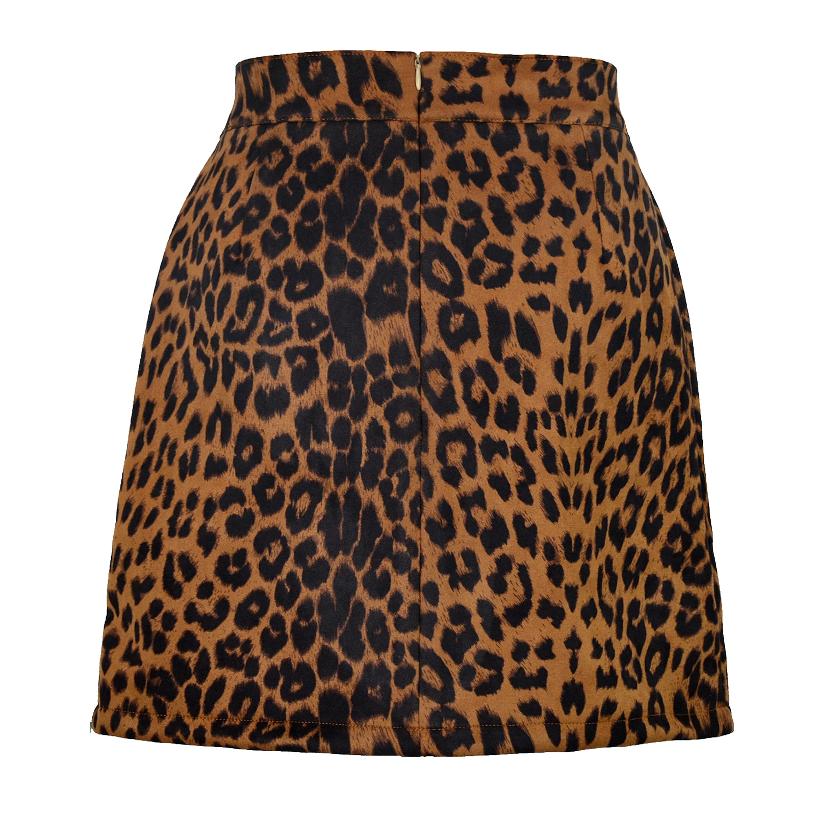 

NEW Fashion Women's Leopard Mini Skirt Sexy High Waist Zippers A-line Skirt Bodycon Slim Mid Waist Above Knee Short Skirt OL