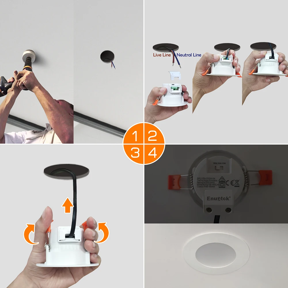 Затемняемый Светодиодный Потолочный встраиваемый Светильник 5 Вт совместимый с