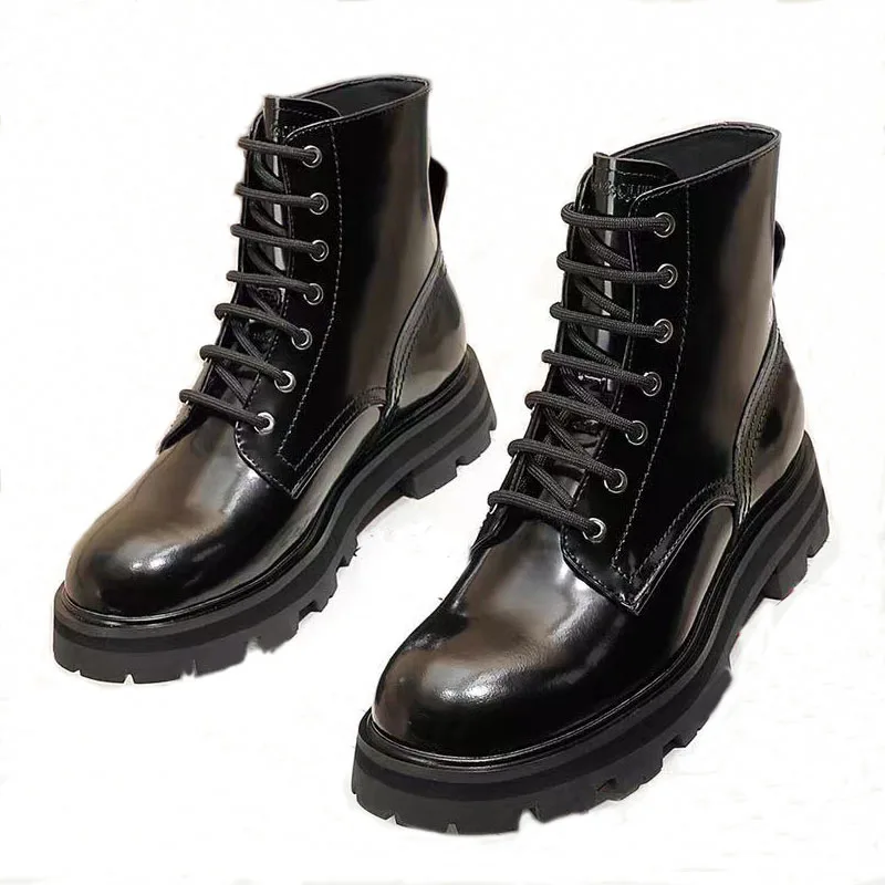 

Женские ботинки на платформе, удобные ботильоны из натуральной кожи, Модные Цветные Роскошные Брендовые ботильоны, 2021