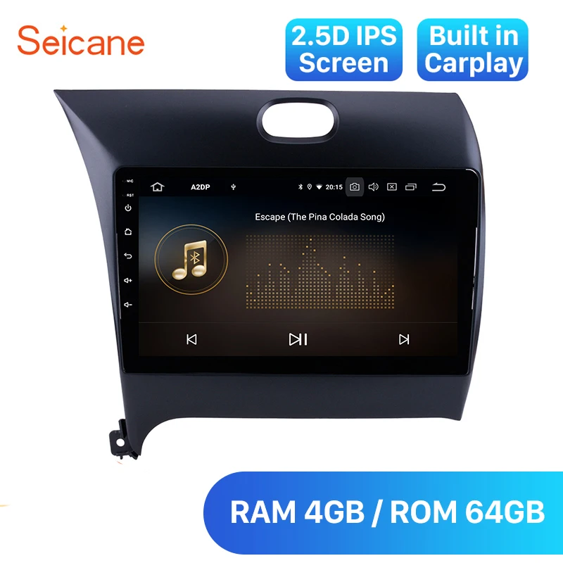 Автомагнитола Seicane с GPS-навигацией 8 ядер 9 дюймов Android 10.0 IPS для Kia k3 2013 2014 2015 2016 OBD2 TPMS