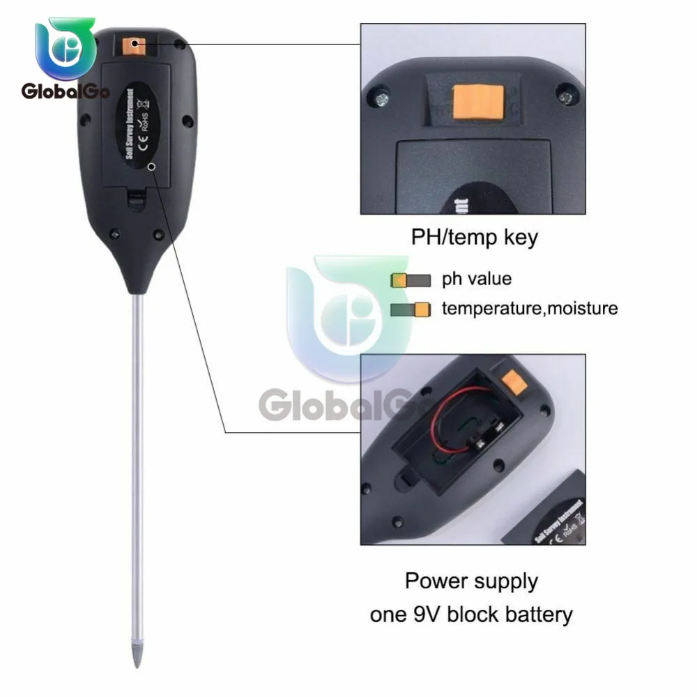 Измеритель влажности почвы 4 в 1 тестер PH для садовых растений цветов инструмент