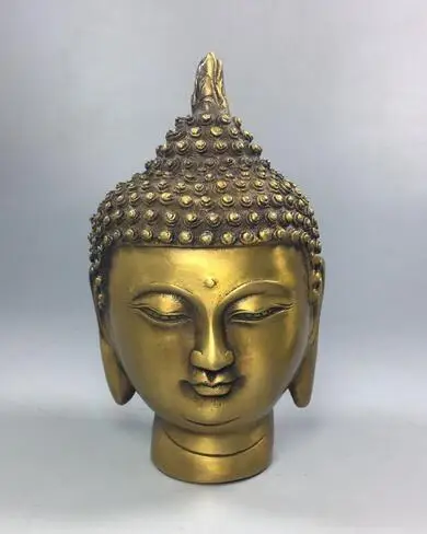 

Tête de bouddha en cuivre pur | Collection de vieux cuivre chinois, tête de bouddha en cuivre pur