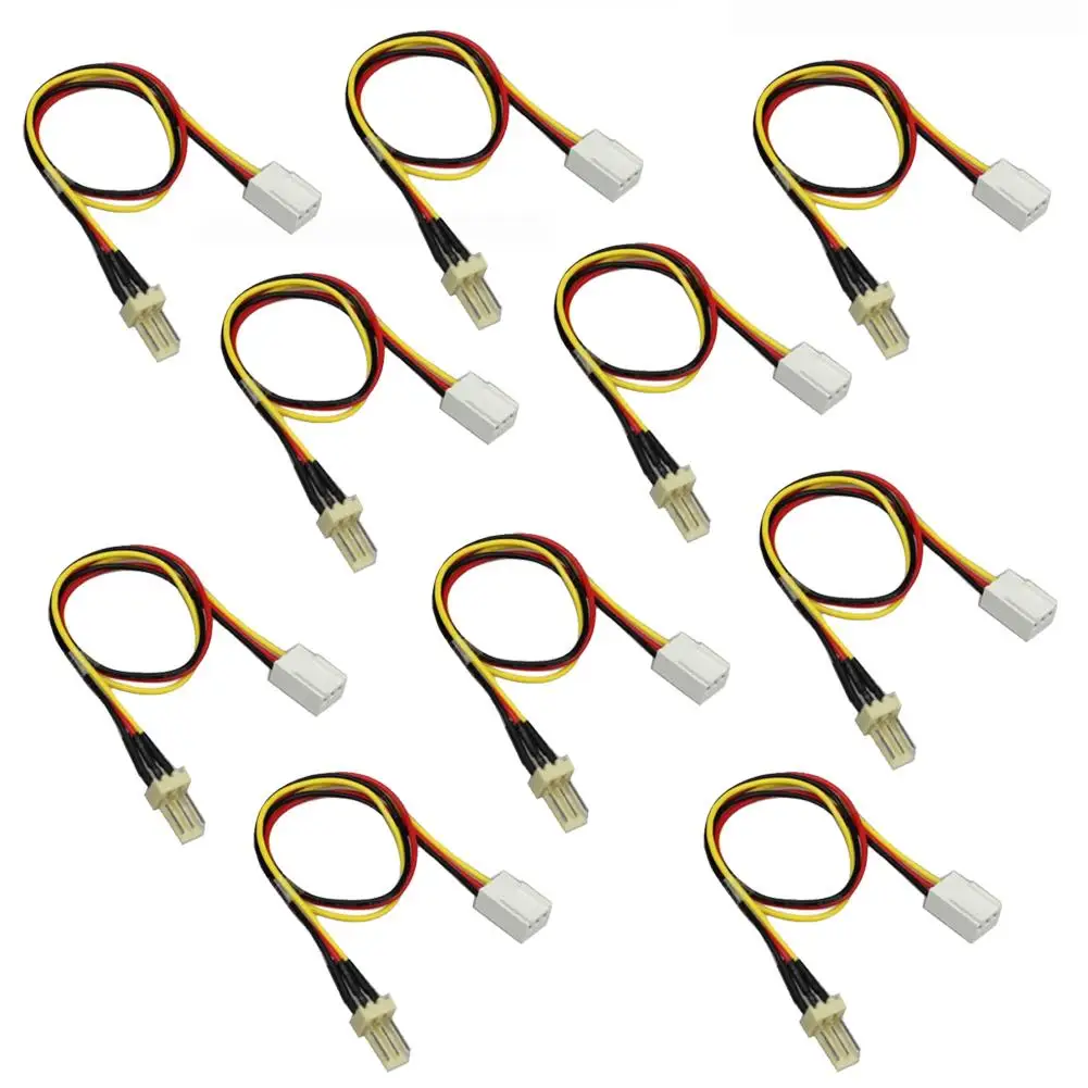 

10pcs 12V 3-Pin Male to 3-pin Female PC Fan Power Extension Lengthen Cable