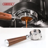 hibrew 51mm58mm bottomless coffee powder handle 304 stainless steel and solid wood