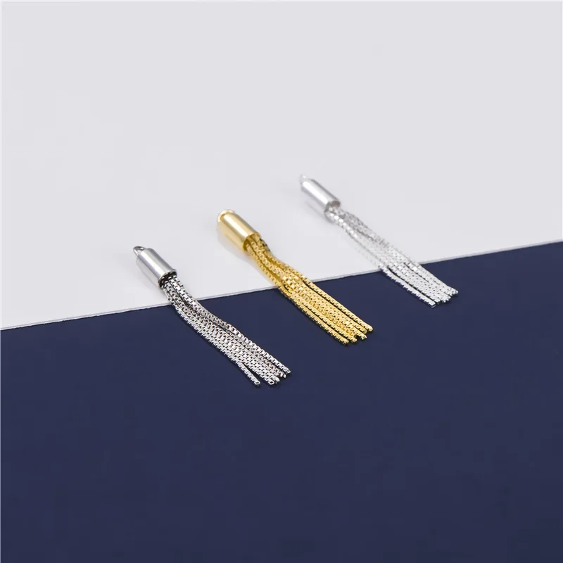 1Pcs New Pattern S925 Sterling Silver Fashion Tassel Beaded Bracelet Pendant Handmade Jewelry Accessories DIY Earring Tassel Hot