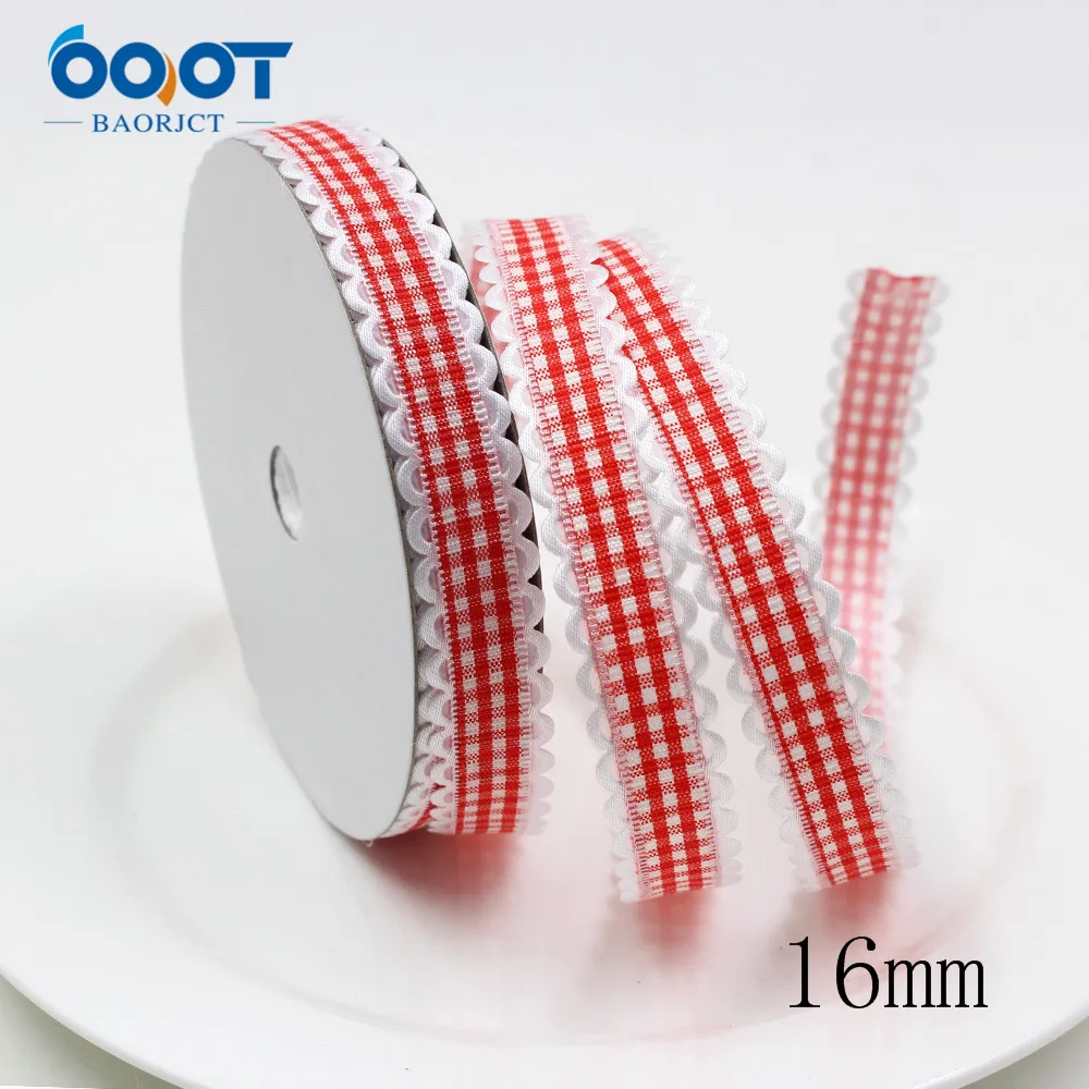 OOOT BAORJCT однотонные геометрические ленты 16 мм 5 размеров в клетку с бантиком