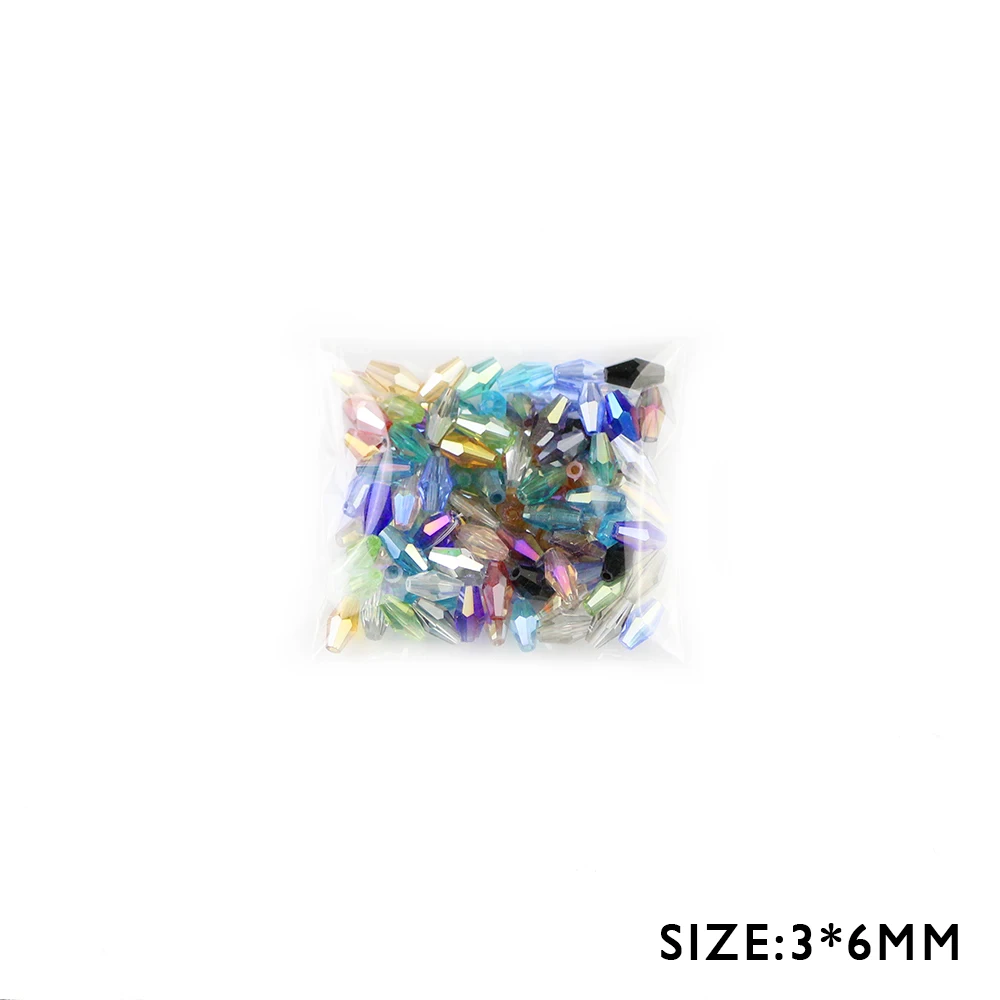 Длинные двухконусные граненые Австрийские хрустальные бусины YHBZRET 100 шт. 3х6 мм