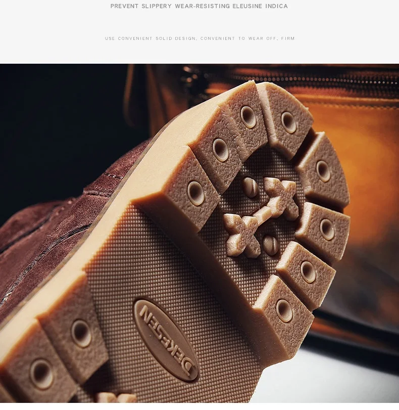 Winter Ankle Boots mens Genuine Leather Snow Boots Big Size 38-50 Outdoor Warm Winter Shoes for Men Anti-cold Boots Walker Peak