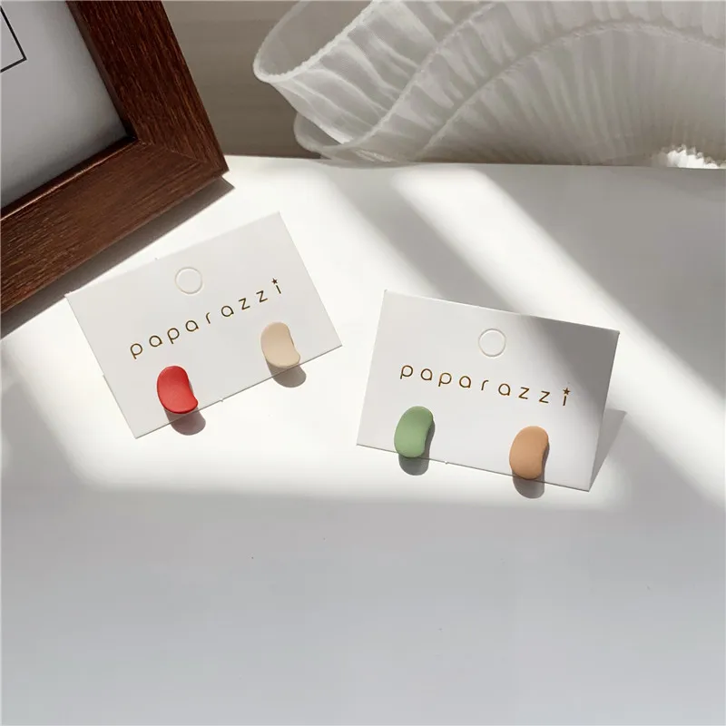 

Fashion, sweet and lovely small bump color fresh peas stud earrings contracted women earrings jewelry accessories