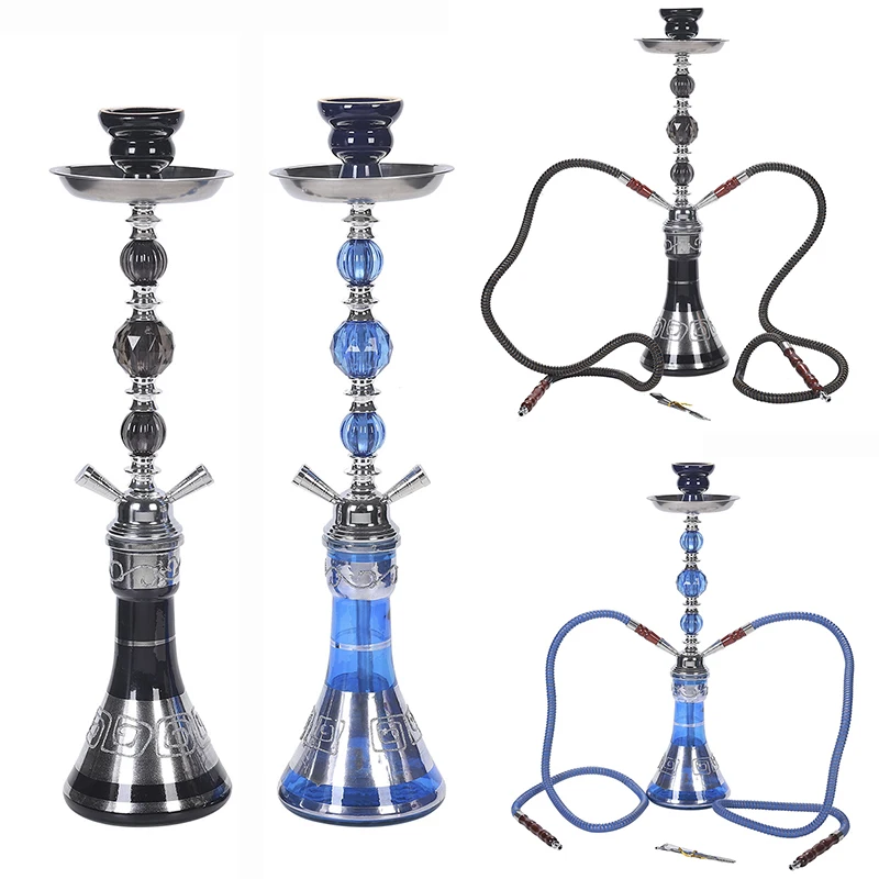 

Arab Double Hoses Glass Hookah Set Smoking Shisha Pipes Hooka Sheesha Chicha Narguile Complete Smoke Accessories Party Gift