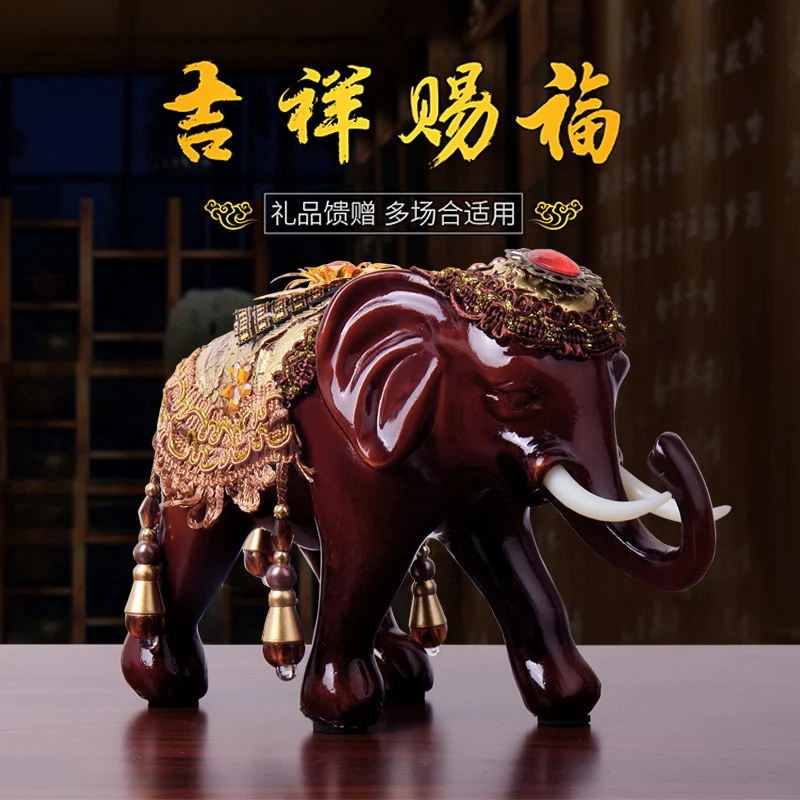 

Home Decorations Town House Lucky Feng Shui Elephant Decoration Office Living Room TV Cabinet Crafts