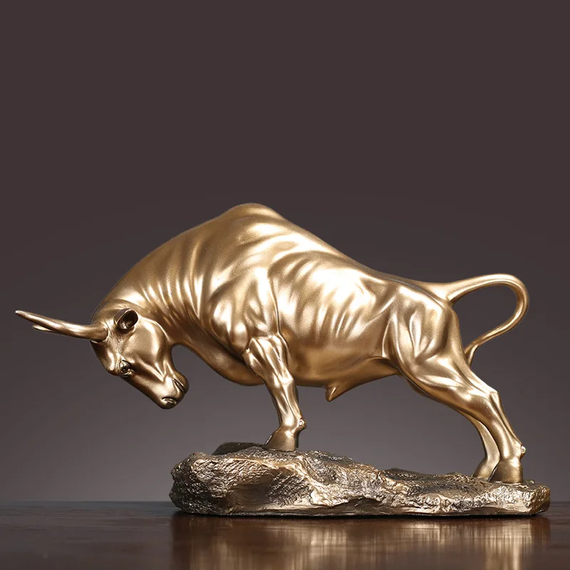 

Компания богатство Feng Shui золото крупного рогатого скота орнамент ремесел домашнего офиса украшение для стола рабочего ремесло офисные Гос...