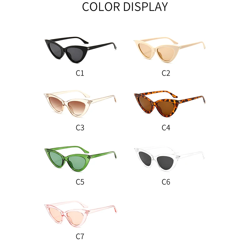 Солнцезащитные очки кошачий глаз женские легкие в стиле ретро | Аксессуары для