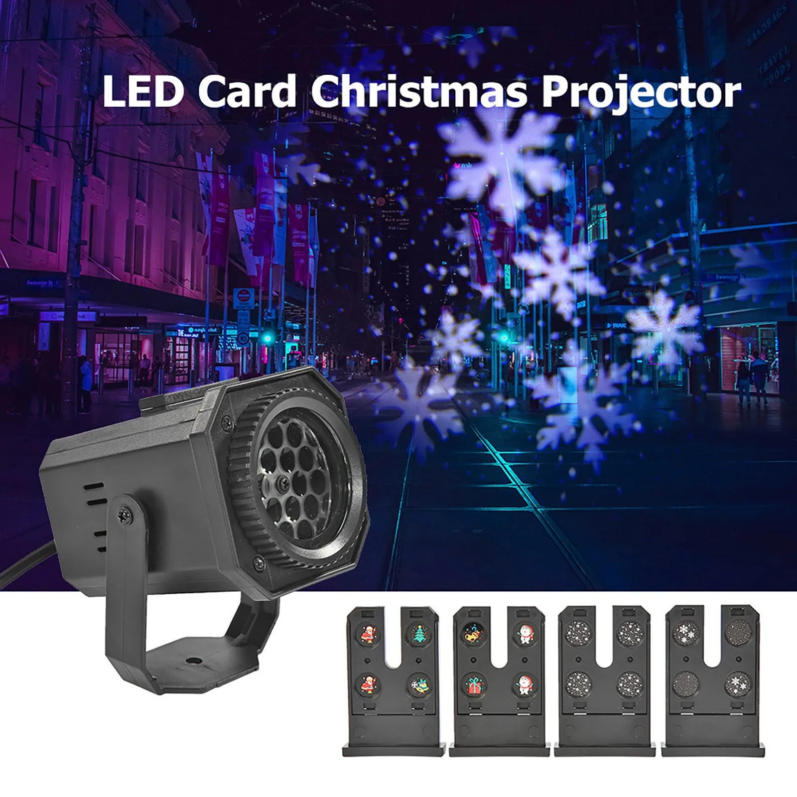 

LED Snowflake Light Colorful Snowstorm Projector Stage Lights Christmas Atmosphere Holiday Party Special Lamp Bedroom Kids Gift
