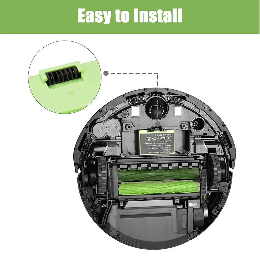 I7 14.4V 3200mAh i7 Battery Replacement for iRobot Roomba e and i Series i7+ e5 7150 7550 i3 3150 i3+ 3550 i4 4150 i4+ 4624864