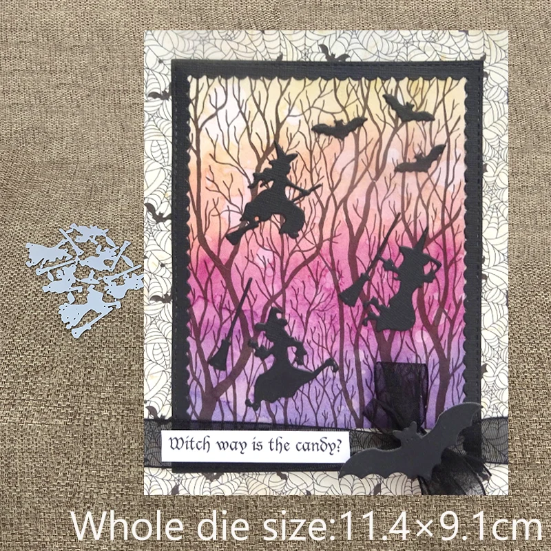 Новый дизайн ремесло металлические высечки Хэллоуин ведьма Украшение