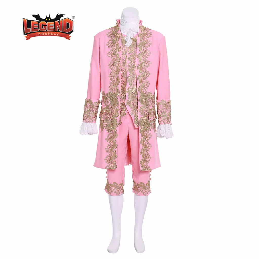 Мужская форма в стиле колоний 18 го века костюм косплей розовая Экипировка рококо