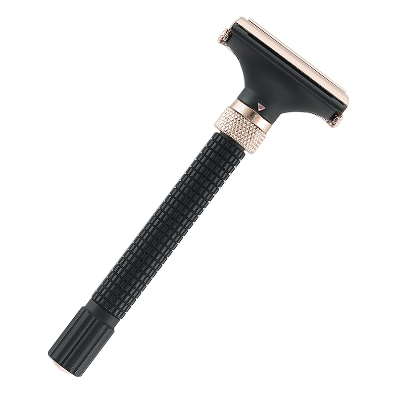 Men Shaving Adjustable Razor Double Edge Safety Razors Butterfly Open Brass Long Handle Manual Barber‘s Shaver