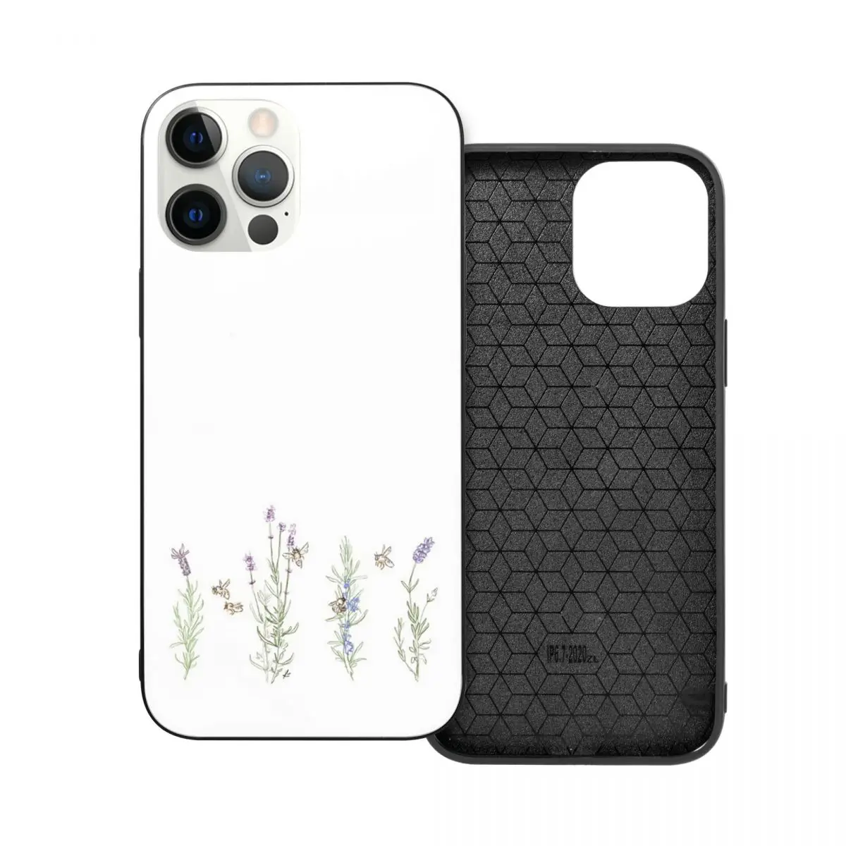

Lavender And Bees PC Glass TPU Phone Case for iPhone 12 11 Xs Xr X Pro Max Mini 7 8 Se2 Plus 6 6S