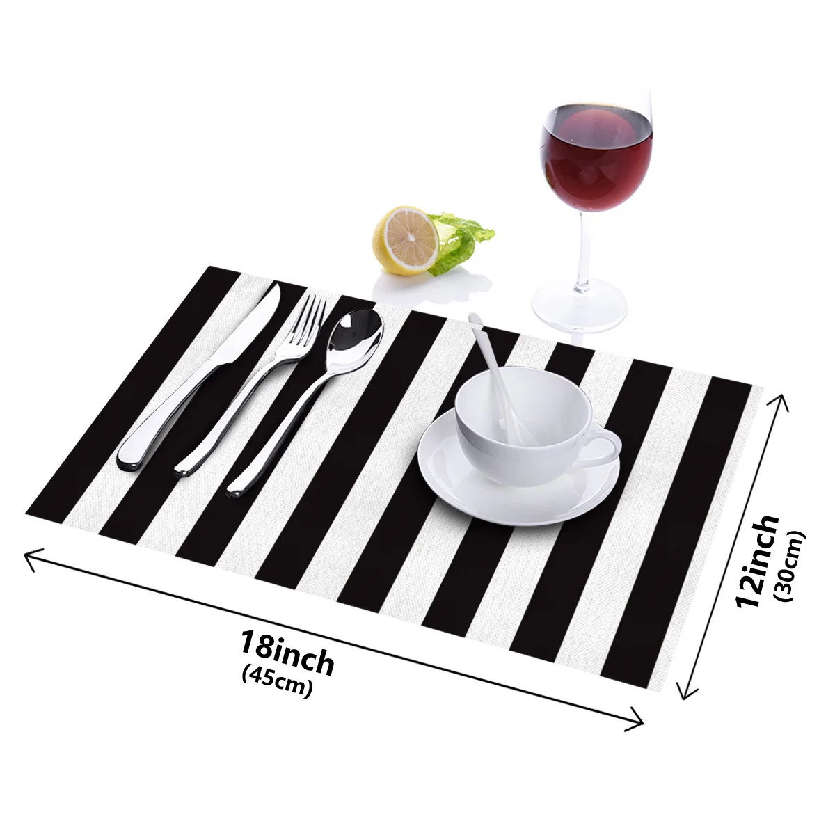 Коврик для стола в черно белую полоску кухонный декоративный коврик салфетка