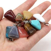 5pcs natural stone pendants irregular shape reiki heal blue sand red agates for jewelry making diy necklace 18x25mm