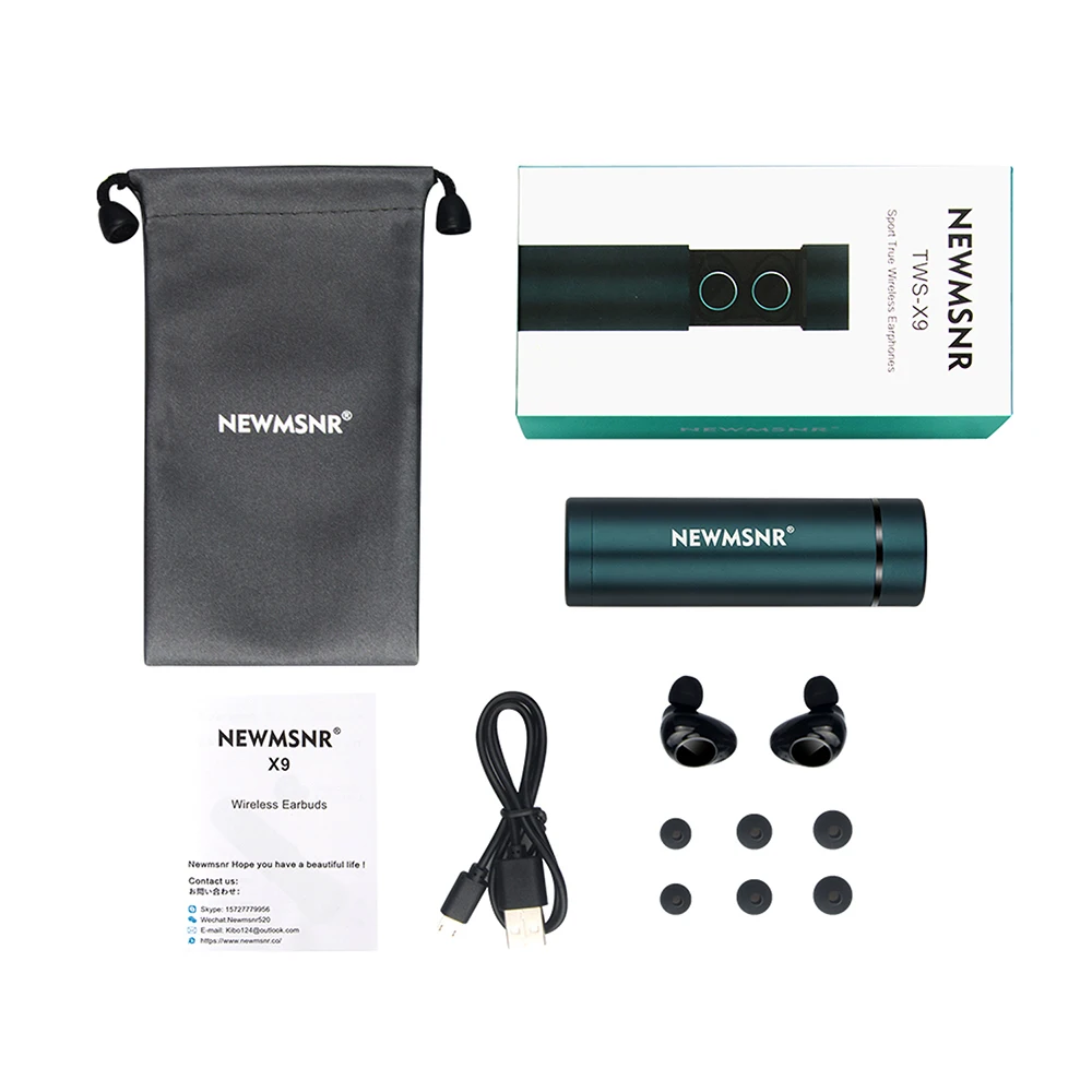 Newmsnr X9 TWS HD стерео наушники беспроводные наушники, bluetooth 5,0 IPX7 водонепроницаемый шумоподавление Голосовое управление