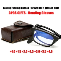 new design reading glasses men women folding spectacles spectacles frame glasses with original box with glasses cloth 1 0 4 0