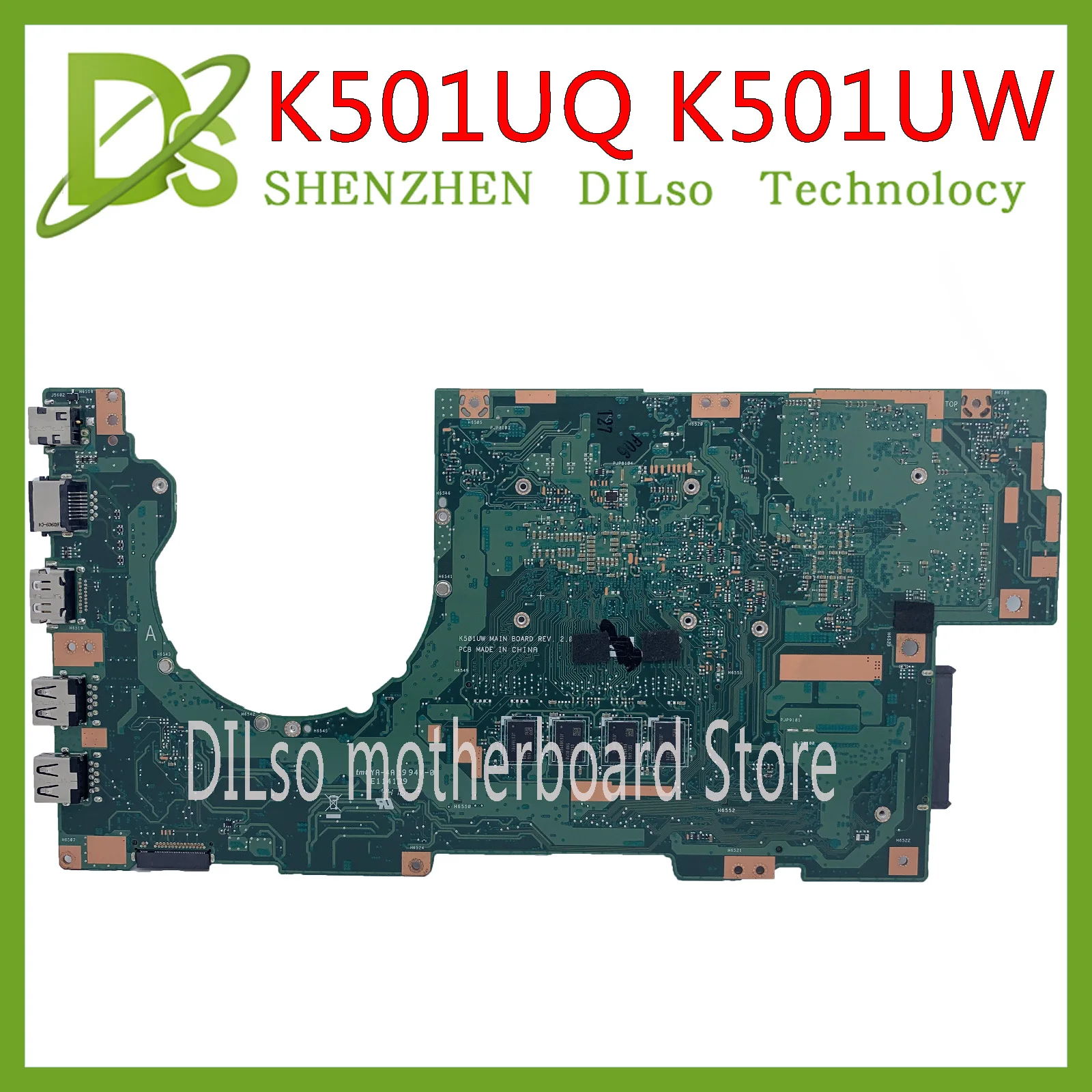 Günstig KEFU K501UW Motherboard Für ASUS K501UW K501UQ Laptop Motherboard K501UQ DDR3 4GB RAM I5-6200U Mit GTX940M-4GB GETESTET 100% ARBEIT