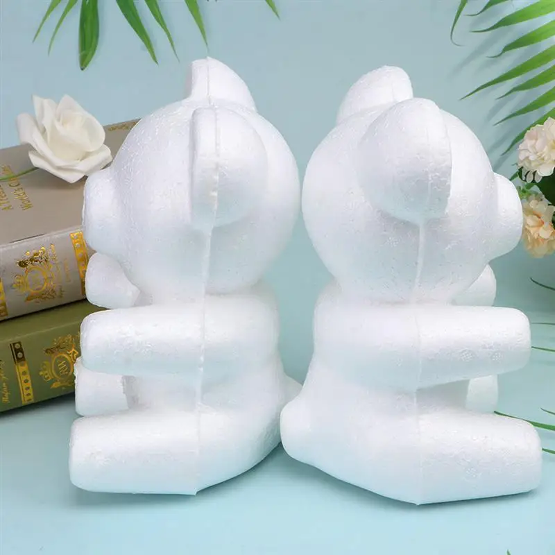 

5Pcs White Foam Bear Mould Styrofoam Bear Modelling DIY Floral Bear Model Valentine's Day Festival Gift (20cm Sitting Bear)