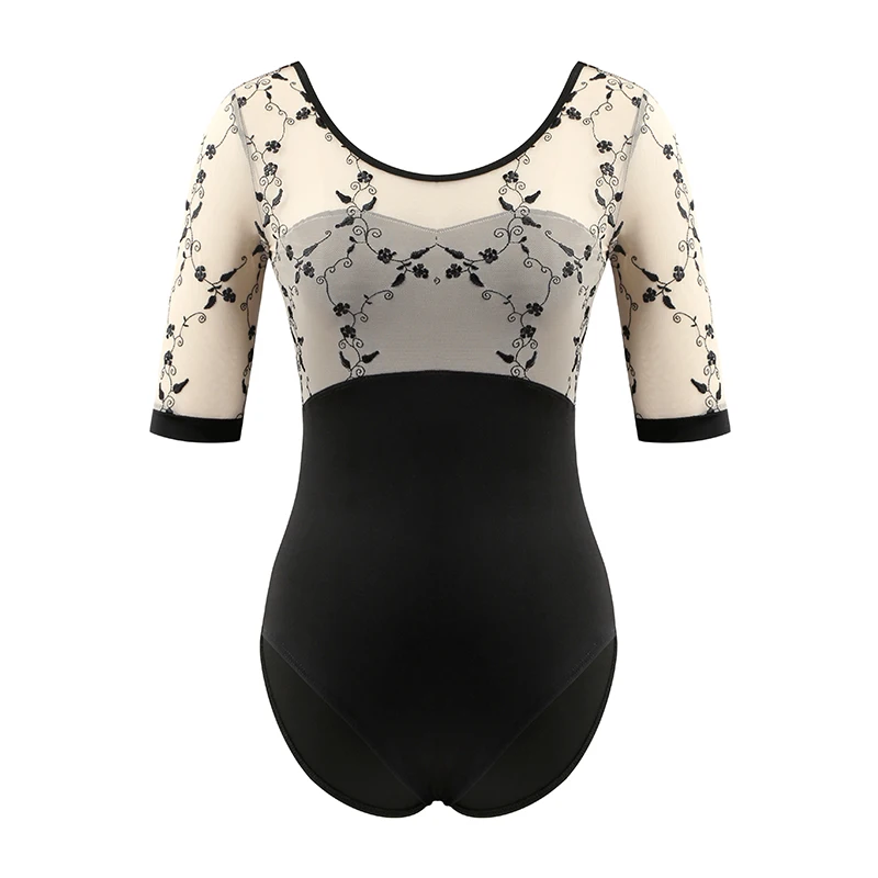 Танцевальный Купальник для девочек кружевная балетная одежда с вырезом топ