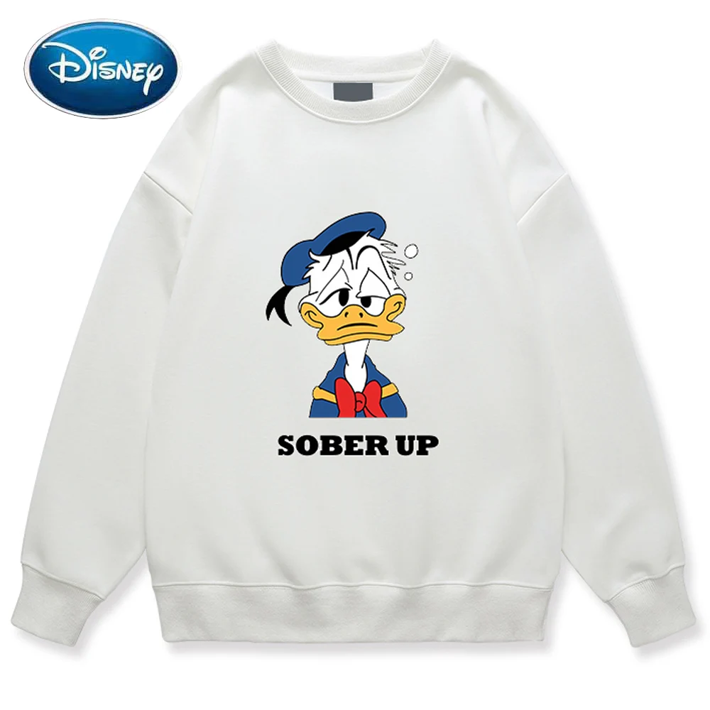 

Женская толстовка с принтом «Дональд Дак» Disney, Модный пуловер с круглым вырезом и длинными рукавами в стиле Харадзюку, 8 цветов