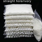3-20 мм, Перламутровые Бусины цвета слоновой кости с круглым прямым отверстием из акрила, для украшения одежды, сумки сделай сам, для изготовления ожерелий, серег, ювелирных изделий