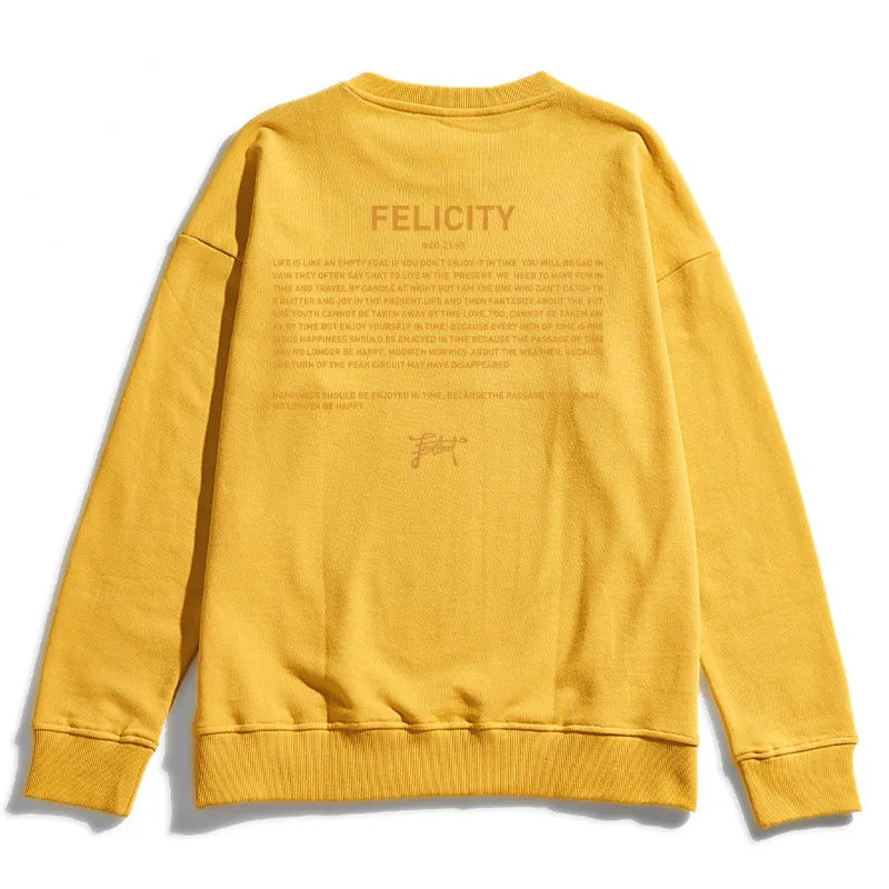 Высококачественная Мужская толстовка Подростковая типографская печать хлопок