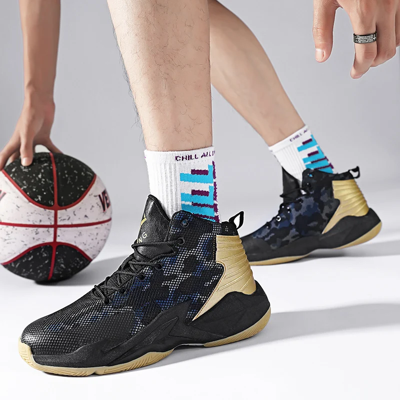 

Взрослые баскетбольные туфли, размера плюс 45, спортивная обувь, мужские уличные Нескользящие кроссовки для студентов, женские и мужские Ори...