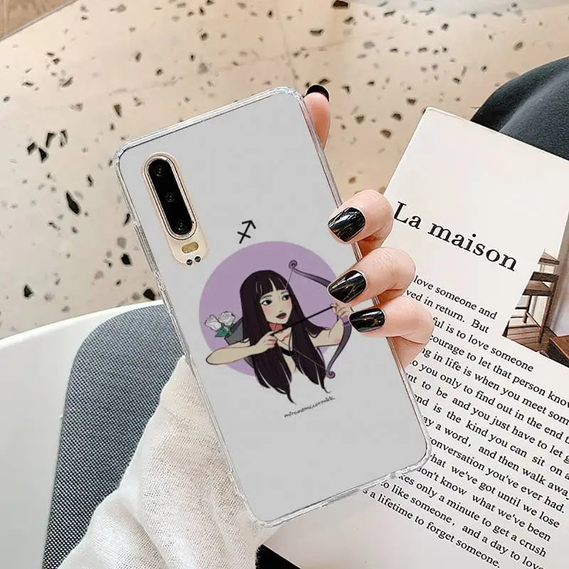 

constellation zodiac signs Phone Case Transparent for Samsung A71 S9 10 20 HUAWEI p30 40 honor 10i 8x xiaomi note 8 Pro 10t 11