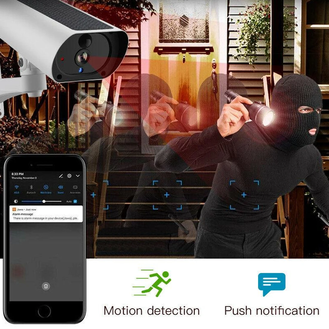 Безпроводная солнечная батарея Wi-Fi камера 2MP 1080P HD ip-камера наружная IP67