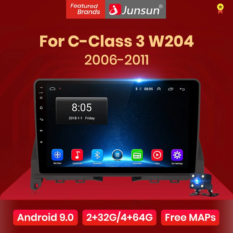 Junsun V1 2G + 32G Android 10 0 DSP автомобильный Радио мультимедийный видео плеер для Mercedes Benz C