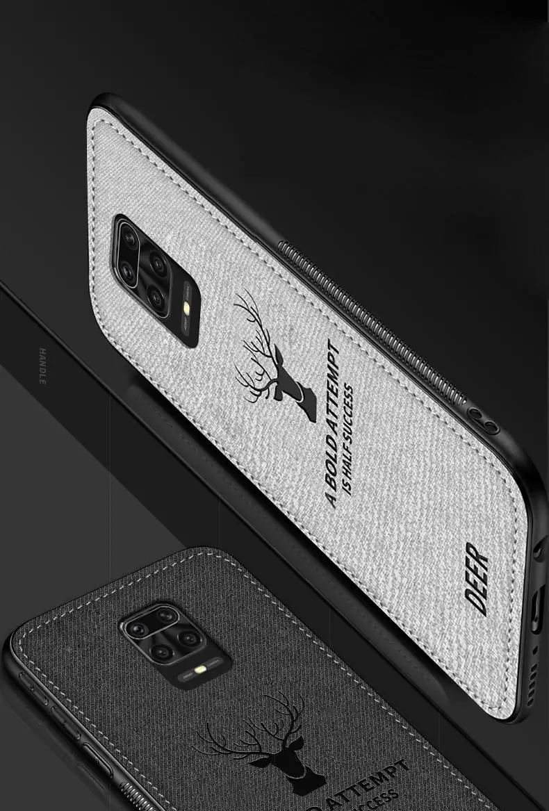 

Texture Skin Comfortable Protect Back Cover Case Soft TPU Edge + Cloth for Xiaomi Redmi Note 9S Case Fitted Case