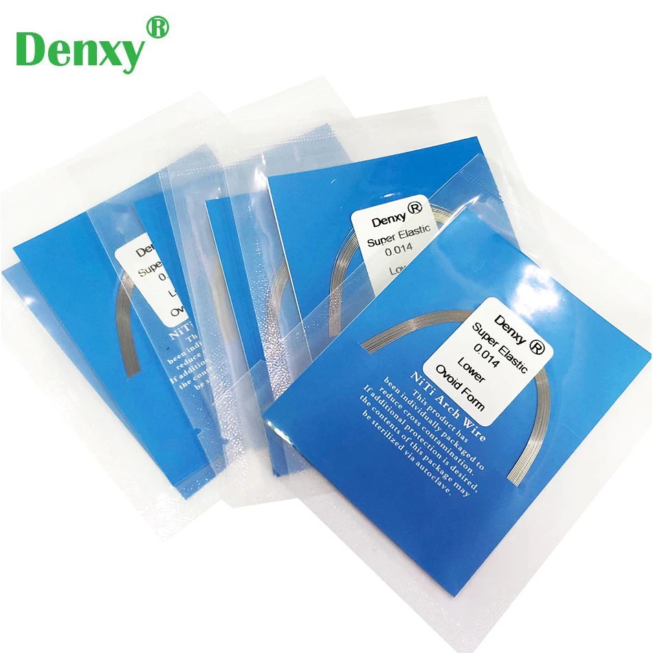 100pcs Denxy High Quality Orthodontic Niti Super Elastic Ovoid Form Archwire Orthodontic Arch Wires Niti Wire Round/Rectangular