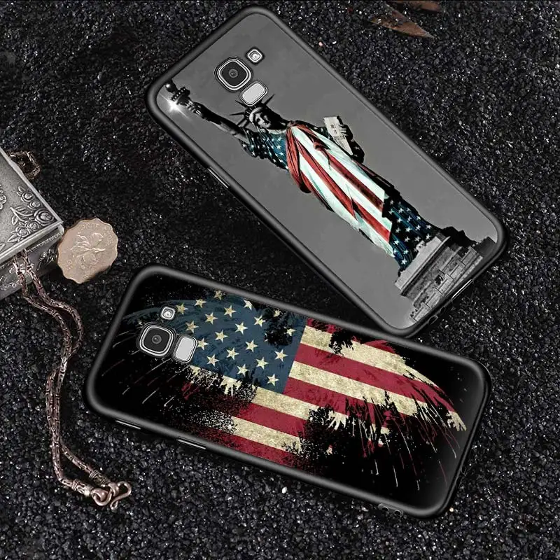 

Blue Line American US Flag For Samsung J8 J7 Duo J730 J6 J5 J530 J4 J3 J330 J2 Core Star Prime 2018 EU Plus Black Phone Case