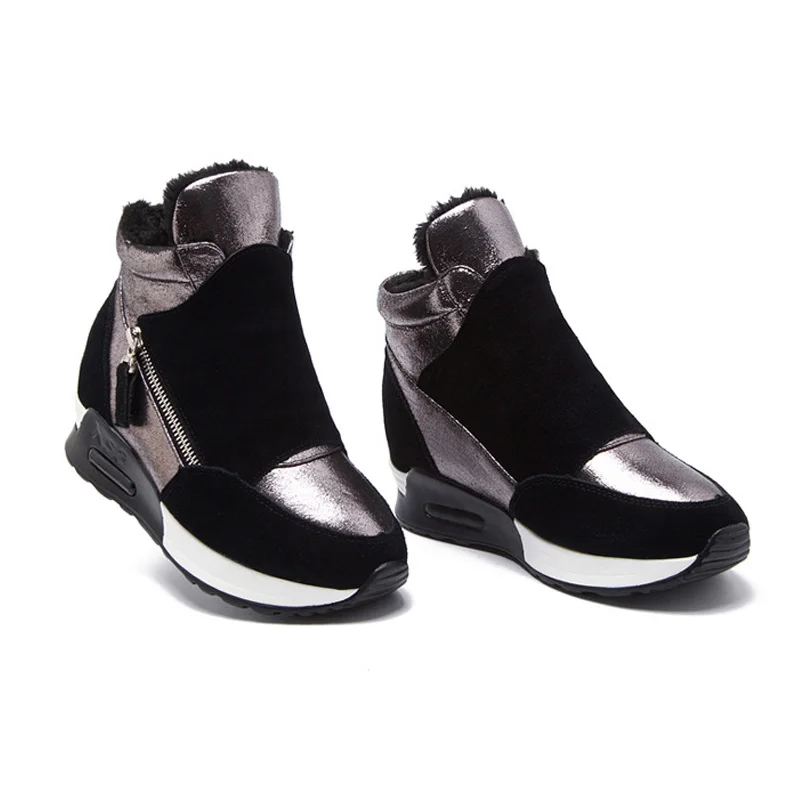 

2020 New Spring Shoes Suede Leather Boots Women Winter Shoes Fashion Ins Women Sneakers Height Increasing Shoes Snow Boots